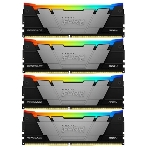 Оперативная память Kingston Fury Renegade, DDR4, 32Gb (4x8GB), 3600MHz, CL16, DIMM, с радиаторами, RGB, серебристый/черный, фото2