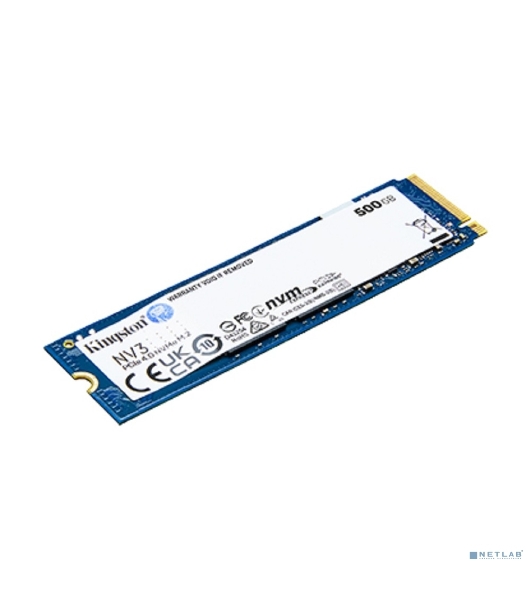 Накопитель SSD Kingston NV3, 500Gb, M.2 2280, PCIe 4.0 x4, NVMe, R/W 5000/3000