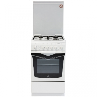 Плита газовая De Luxe 506040.01Г (КР) ЧР белый, конфорок 4 шт, духовка 60 л, 50 см x 85 см x 60 см