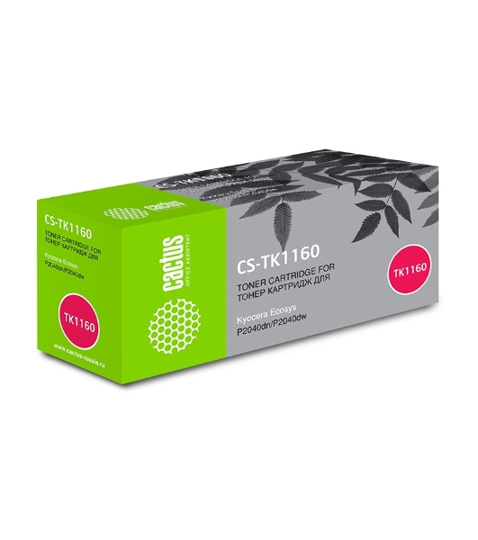 Картридж лазерный Cactus CS-TK1160 черный (7200 стр.) для Kyocera Ecosys P2040dn/P2040dw