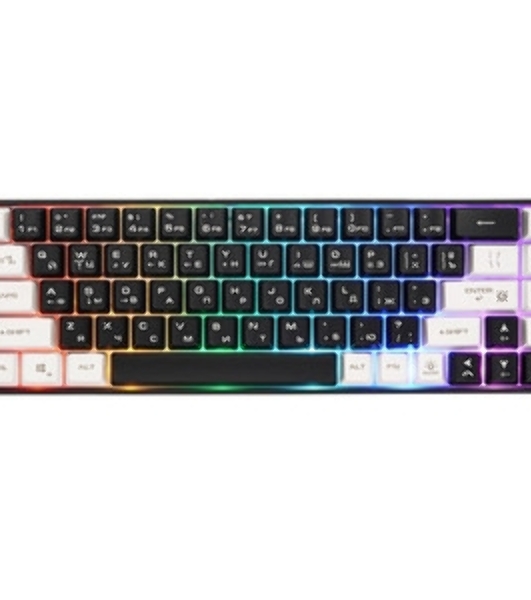 Клавиатура проводная игровая Defender Aris GK-349 RU,черный/белый,68кн+FN,радуж,1.5м