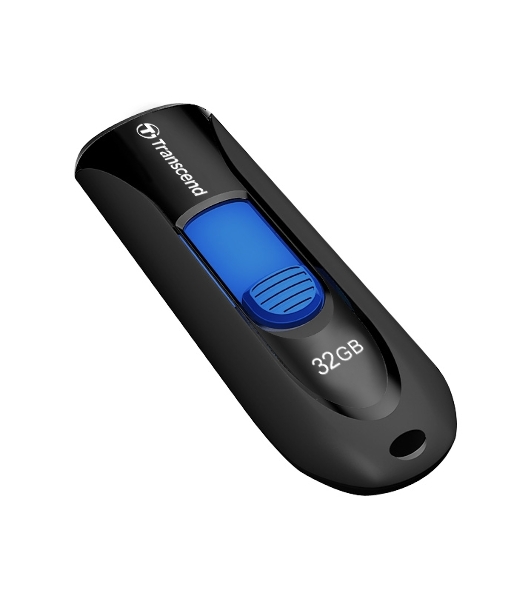 Флешка USB Transcend Jetflash 790 (TS32GJF790K), 32Gb, USB 3.0, R/W 70/25, черный/синий