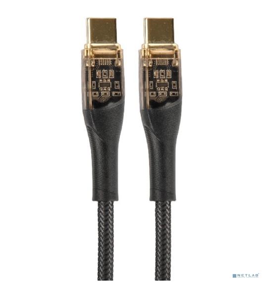 Кабель PERFEO USB C вилка - C вилка, 60W, нейлон, черный, 1 м, PREMIUM (C1102)