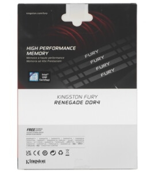 Оперативная память Kingston Fury Renegade, DDR4, 64GB (2x32 GB), 3200 MHz, CL16, DIMM, с радиатором, черный