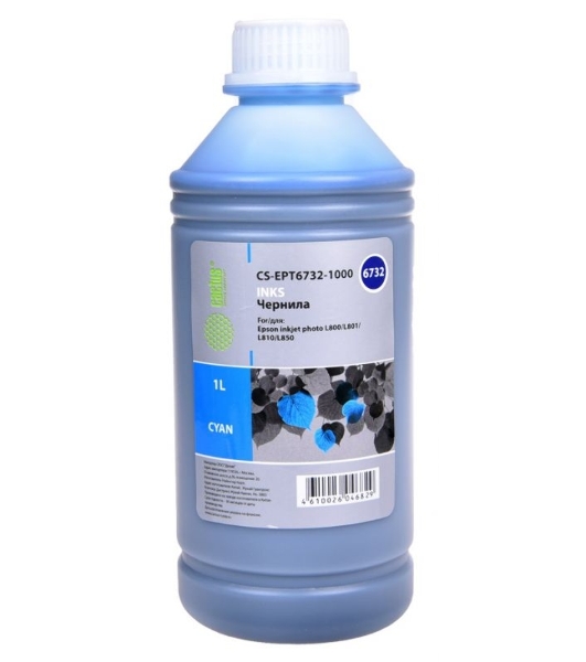 Чернила Cactus CS-EPT6732-1000 голубой 1000мл для Epson Epson L800/L810/L850/L1800