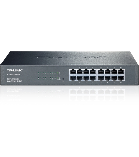 Коммутатор сетевой TP-Link SMB TL-SG1016DE 16-Port Gigabit Easy Smart Switch, 16 10/100/1000Mbps RJ45 ports, MTU/Port/Tag-based VLAN, QoS, IGMP Snooping