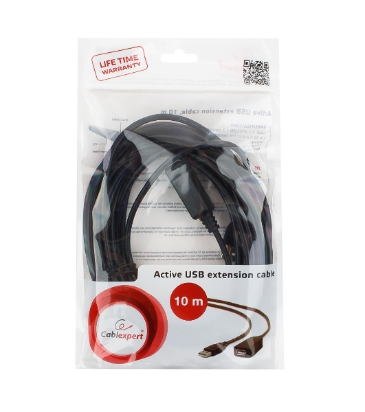 Кабель-удлинитель USB2.0 активный Gembird/Cablexpert UAE-01-10M, AM/AF, 10м
