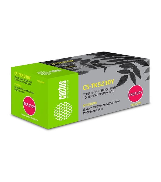 Картридж лазерный Cactus CS-TK5230Y желтый (2600 стр.) для Kyocera Ecosys M5521cdn/M5521cdw/P5021cdn/P5021cdw
