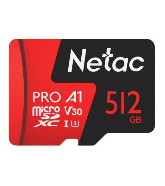 Флеш карта MicroSD card Netac P500 Extreme Pro 512Gb, retail version w/SD adapter