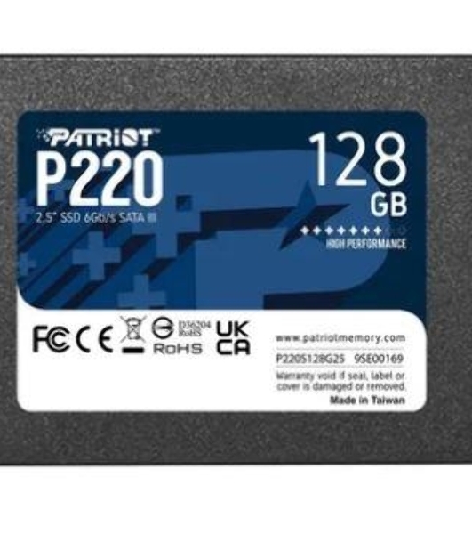 Накопитель SSD Patriot P220, 128Gb, SATA III, 2.5', R/W 550/480