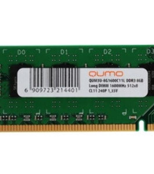 Оперативная память Qumo, DDR3, 8GB, (1x8GB,), UDIMM, 1600MHz, CL11