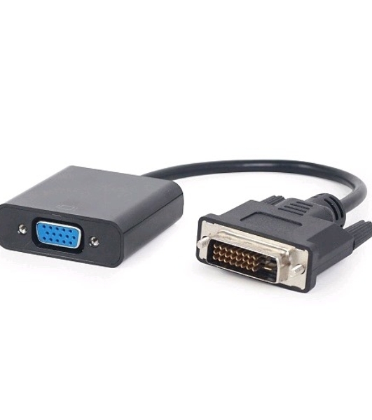 Переходник DVI-D-VGA Cablexpert A-DVID-VGAF-01, 25M/15F, кабеля 0,2м, черный, пакет