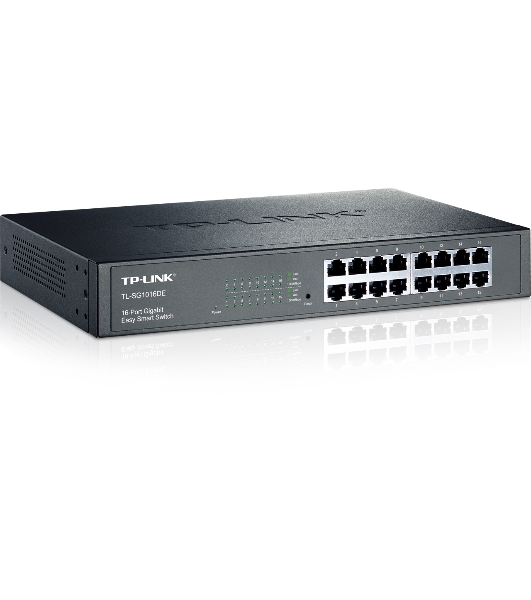 Коммутатор сетевой TP-Link SMB TL-SG1016DE 16-Port Gigabit Easy Smart Switch, 16 10/100/1000Mbps RJ45 ports, MTU/Port/Tag-based VLAN, QoS, IGMP Snooping