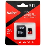 Флеш карта MicroSD card Netac P500 Extreme Pro 512Gb, retail version w/SD adapter, фото3