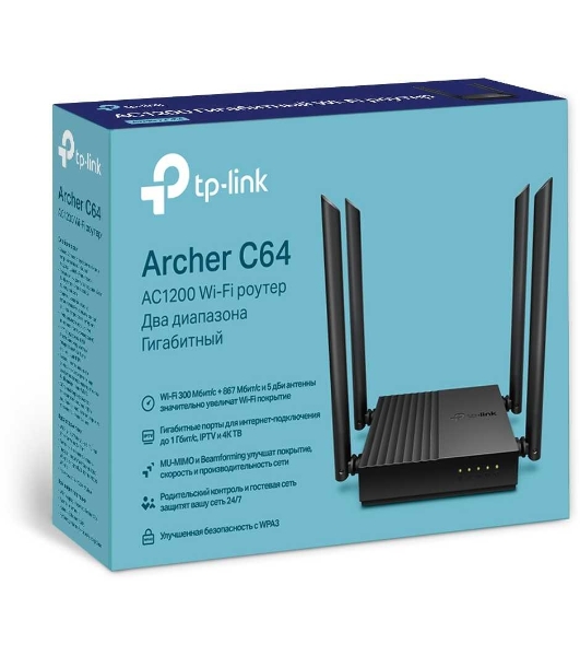 Беспроводной двухдиапазонный MU-MIMO маршрутизатор TP-Link Archer C64 AC1200