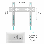 Кронштейн ONKRON TM5W/32-65'' макс 400*400 наклон +12º от стены: 35-145мм, макс вес 68,2кг, встр уровень, белый, фото12