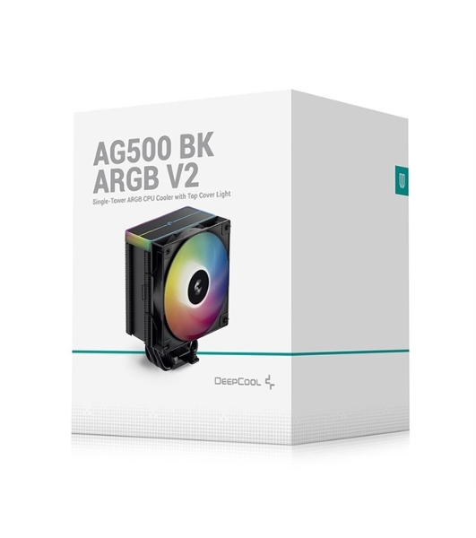 Кулер для процессора DEEPCOOL AG500 BK ARGb V2 черный 120мм алюминий+медь 1900rpm 29.4db 40pin 240W 160мм