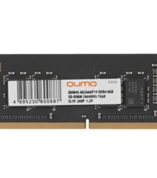 Оперативная память Qumo, DDR4, 8GB (1x8GB), 2666MHz, CL19, SO-DIMM