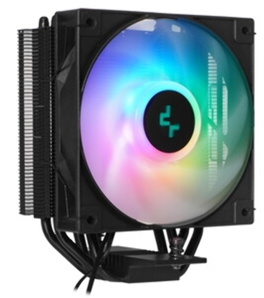 Кулер для процессора DEEPCOOL AG400 BK ARGb черный, 120 мм, алюминий/медь, 2000 об/мин, 31.6 дБ, 4 pin, 220 Вт, 150 мм