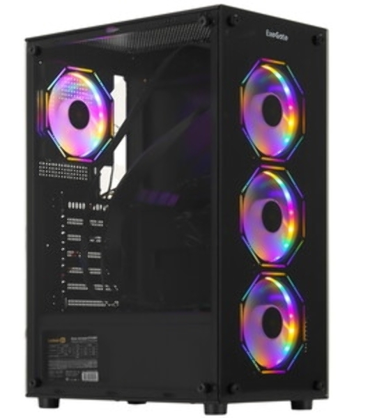 Компьютерный корпус Miditower ExeGate i3 BASE-NPX500 (ATX, БП 500NPX с вент. 12 см, с окном, 1*USB+1*USB 3.0, аудио, 4 вент. 12см с RGb подсветкой)