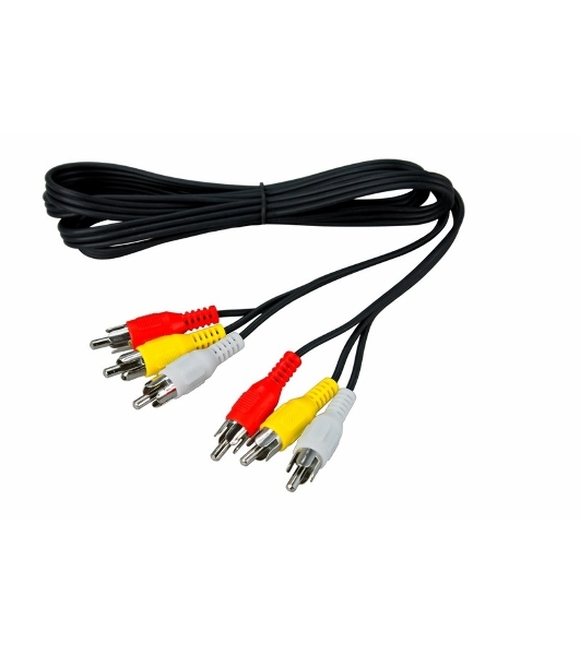 Шнур Rexant 3 RCA - 3 RCA, 1.5 м, черный (10 шт./уп.)