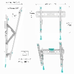 Кронштейн ONKRON TM5W/32-65'' макс 400*400 наклон +12º от стены: 35-145мм, макс вес 68,2кг, встр уровень, белый, фото10