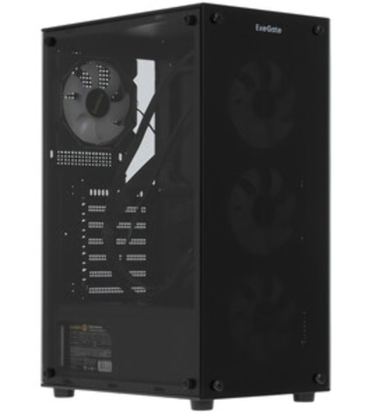Компьютерный корпус Miditower ExeGate i3 BASE-NPX500 (ATX, БП 500NPX с вент. 12 см, с окном, 1*USB+1*USB 3.0, аудио, 4 вент. 12см с RGb подсветкой)
