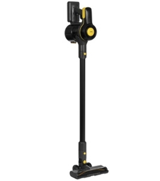 Пылесос вертикальный Centek CT-2573 черный/желтый, питание от аккумулятора, 215 Вт, уборка сухая, пылесборник 0.8 л, работа от АКБ max 45 мин