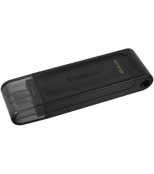 Флешка USB Kingston DataTraveler DT70 (DT70/64Gb), 64Gb, USB Type-C 3.2, R/W 70/45, черный