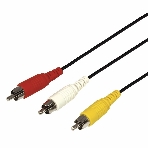 Шнур Rexant 3 RCA - 3 RCA, 3 м, черный (10 шт./уп.), фото 1