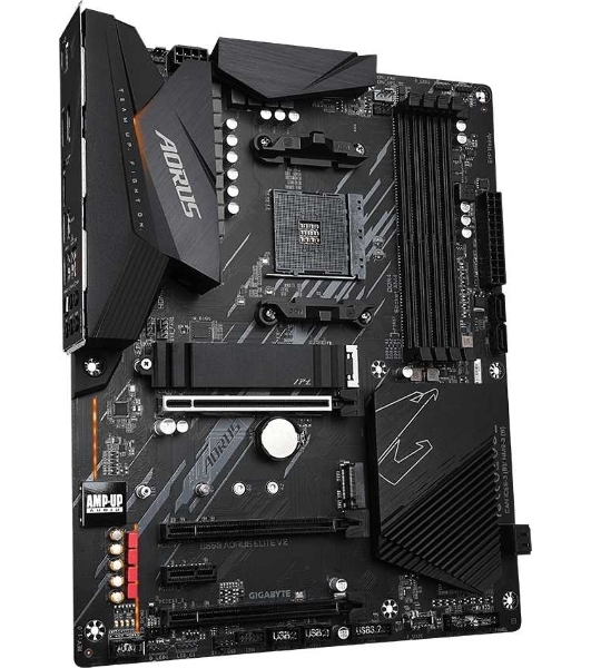 Материнская плата Gigabyte B550 AORUS ELITE V2, AM4, AMD B550, 4xDDR4, 4xSATA, 2xM.2, 1xPCIe 4.0 x16, 1xPCIe 3.0 x16, 2xPCIe 3.0 x1, 1xHDMI, 1xDP, 1x2.5Gb LAN, 1xUSB-C 10Gbps, 4xUSB-A 10Gbps, 4xUSB-A 5Gbps, 2xUSB-A 2.0, 3x3.5 мм, 7.1, ATX