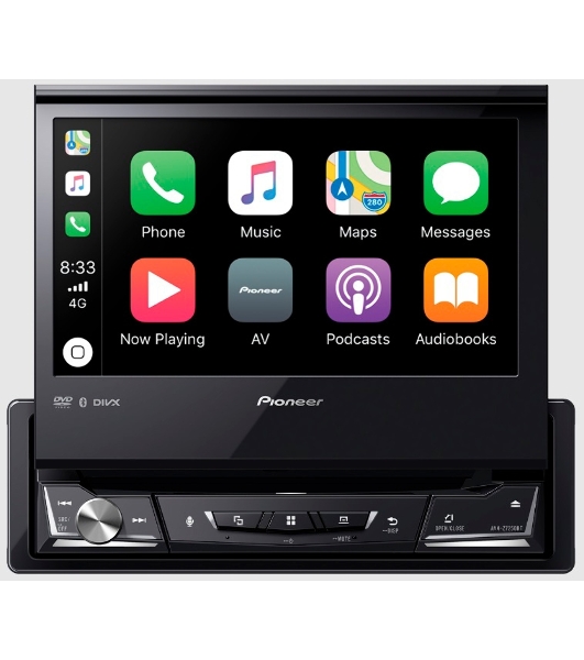 Автомагнитола Pioneer AVH-Z7250BT, 1 DIN, CD, Bluetooth, USB Type-A, AUX, CarPlay, пульт ДУ, съёмная панель