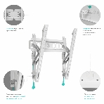 Кронштейн ONKRON TM5W/32-65'' макс 400*400 наклон +12º от стены: 35-145мм, макс вес 68,2кг, встр уровень, белый, фото8