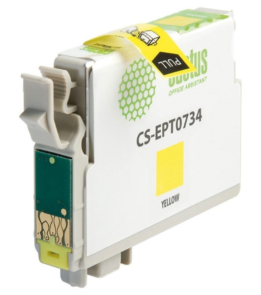 Картридж струйный Cactus CS-EPT0734 (T0734) желтый (11,4 мл) для Epson Stylus С79/C110/СХ3900/CX4900/CX5900/CX7300/CX8300/CX9300