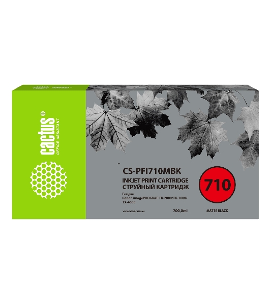 Картридж струйный Cactus CS-PFI710MBK черный матовый (700мл) для Canon imagePROGRAF TX-2000/TX-3000/TX-4000