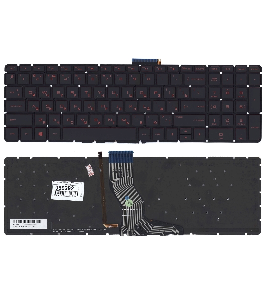 Клавиатура для ноутбука HP Omen 17-W000 черная с красной подсветкой