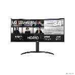 Монитор 34' LG UltraWide 34WR55QK-B VA 3440x1440, 100 Гц, 5 мс, 21:9, 300 кд/м², DP 1.4, 2xHDMI 2.0, USB Type-C, USB Hub, изогнутый экран (1800R), черный, фото11