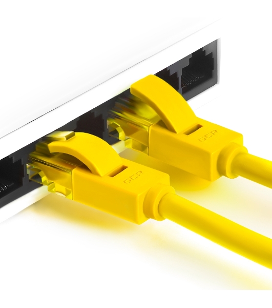 Патч-корд Greenconnect UTP прямой ethernet 0.5m cat.5е, RJ45, литой (Желтый) (GCR-LNC02-0.5m)