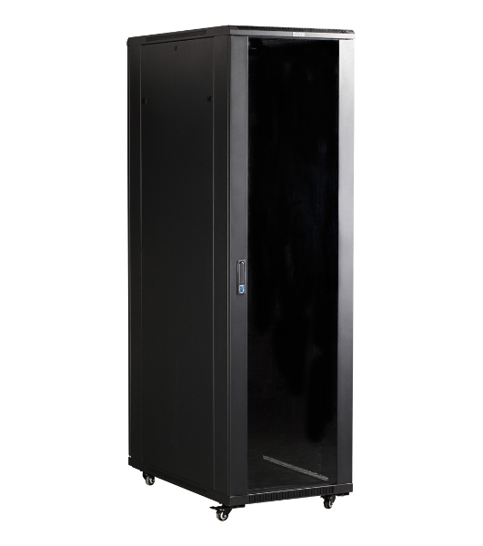 Шкаф 19' Business, 18U 600x800, черный, передняя дверь стекло, задняя дверь распашная металл
