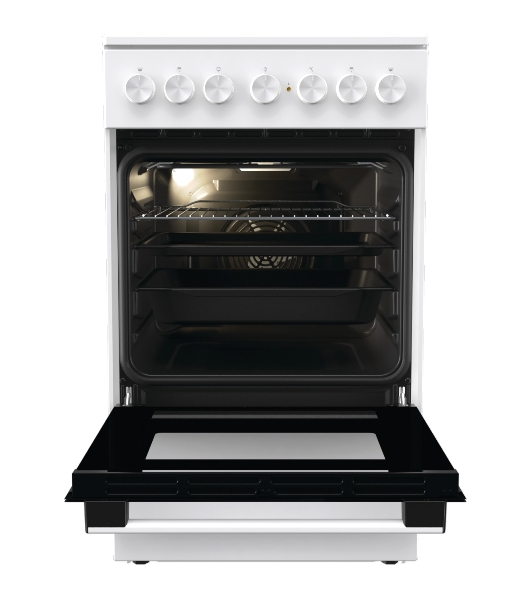 Плита электрическая Gorenje GEC5B41WG белый, конфорок 4 электрических, духовка 62 л, 50 см x 85 см x 59.4 см