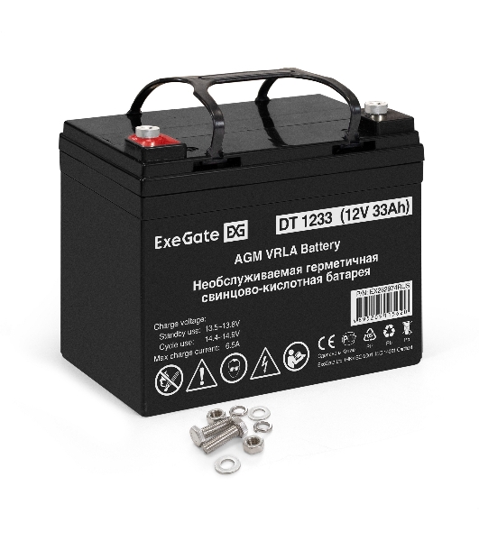Аккумуляторная батарея ExeGate DT 1233 (12V 33Ah, под болт М6)