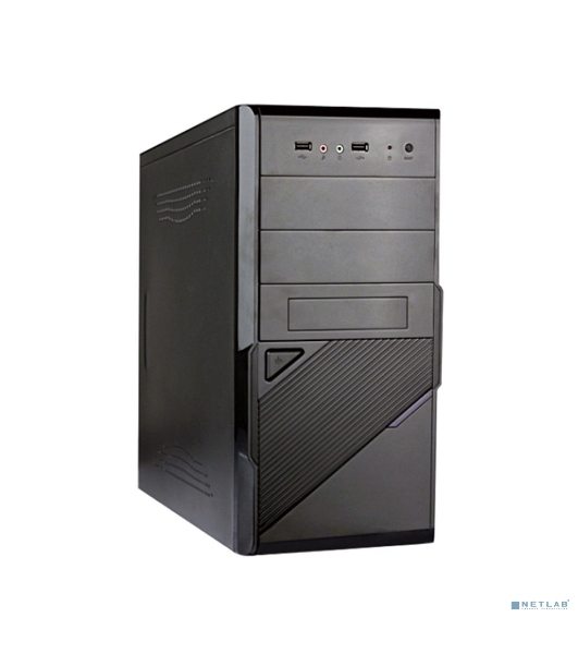 Компьютерный корпус ExeGate EX284020RUS Minitower BA-201 Black, mATX, (AA400, 80мм), 2*USB, Audio