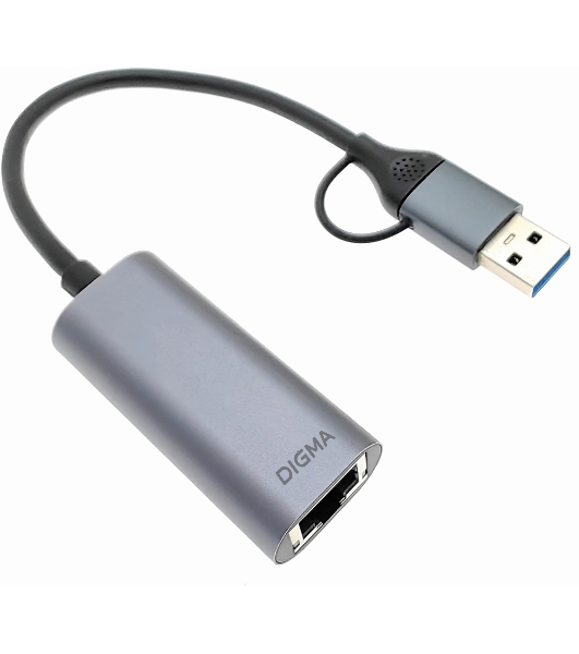 Сетевой адаптер Gigabit Ethernet Digma DLA-GEUC01 USB 3.0
