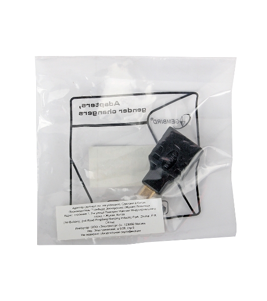 Переходник Gembird Переходник HDMI-microHDMI 19F/19M, золотые разъемы, пакет