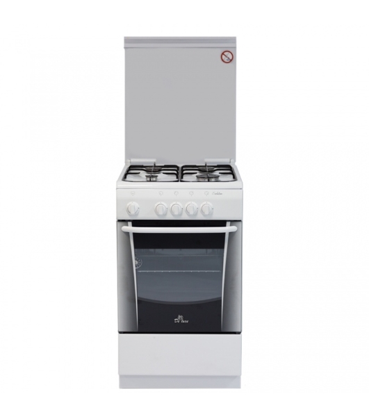 Плита газовая De Luxe 506040.05Г (КР) белый, конфорок 4 шт, духовка 54 л, 50 см x 85 см x 60 см