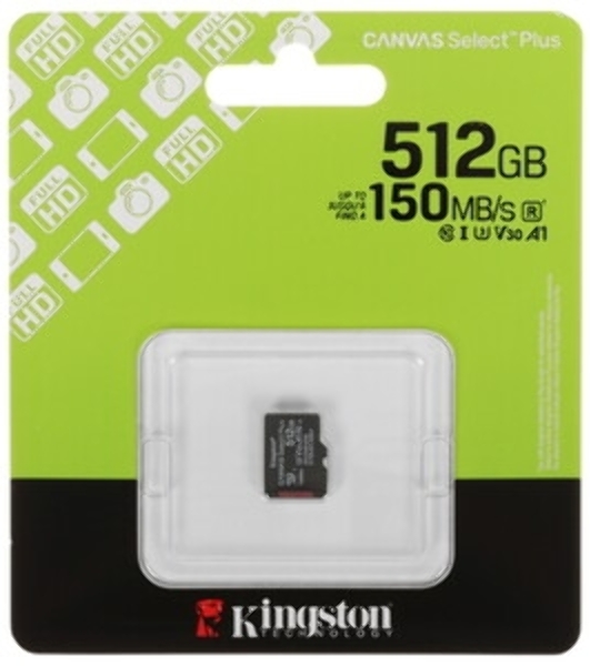 Флеш карта microSDXC 512Gb Kingston SDCS3/512GbSP Canvas Select Plus w/o adapter