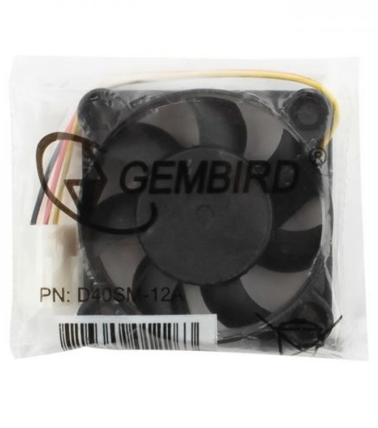 Вентилятор для корпуса Gembird черный, 40 мм, 6000 об/мин, 25 дБ, 3 pin