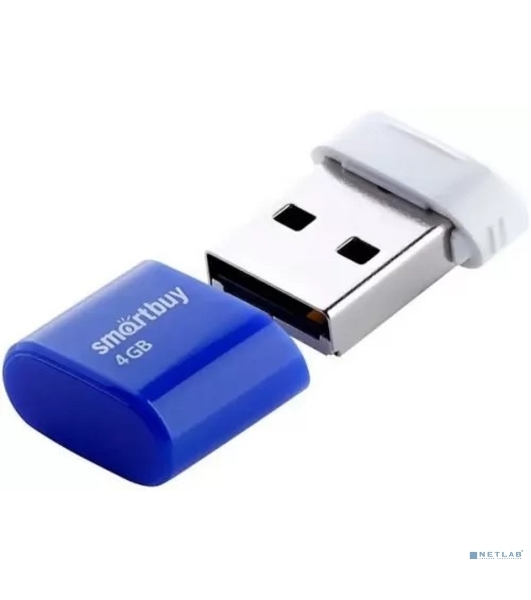 Флешка USB SmartBuy LARA Blue (SB4 GbLara-B), 4Gb, USB 2.0, R/W 15/5, синий/белый