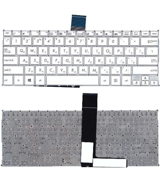 Клавиатура для ноутбука Asus F200CA F200LA F200MA X200 белая, без рамки, плоский Enter