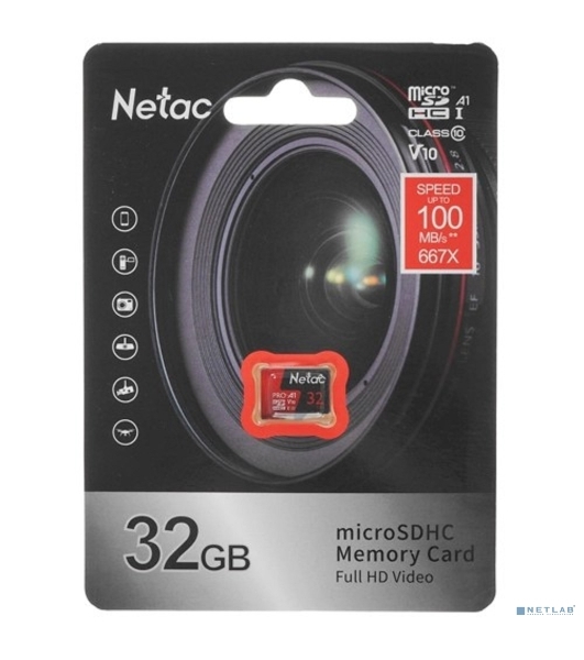 Флеш карта MicroSD card Netac P500 Extreme Pro 32Gb, retail version w/o SD adapter